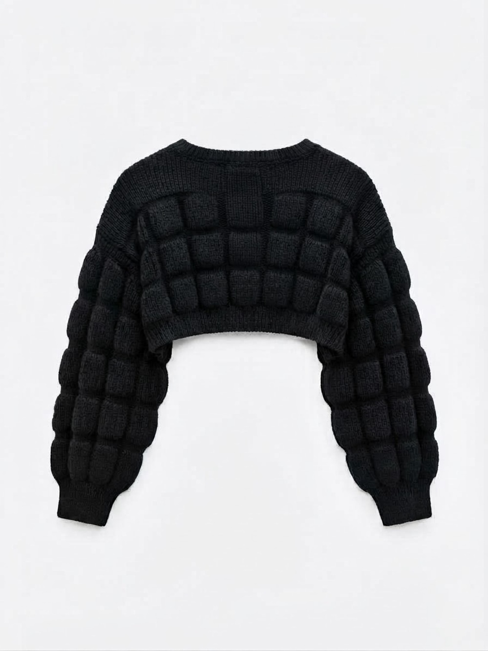 Hera Collection Black Textured Block Crop Sweater – Gently Used